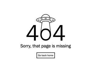 creative ufo spaceship 404 error page not found design icon symbol vector illustration	
