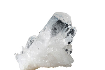 Quartz with mineral crystals photographed in the studio against a black background