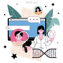Geneticist online service or platform. Medicine and science technology