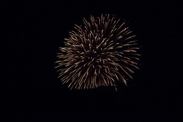 Festive fireworks against the black sky