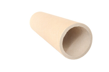 Pressed paper cylindrical tubes, on an isolated white background