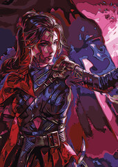 Woman Warrior Fantasy Illustration Creative Poster Image, Warrior Woman Illustration, Woman Military