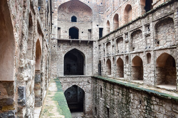 Agrasen Ki Baoli (Step Well) situated in the middle of Connaught placed New Delhi India, Old...