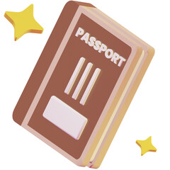 3d travel icon - passport icon