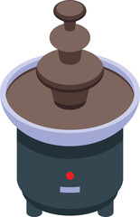 Milk cocoa fountain icon isometric vector. Chocolate fondue. Food machine