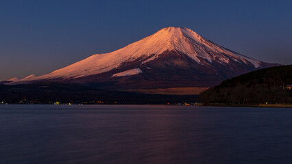 紅富士　山中湖　冬　絶景