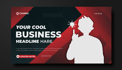 Corporate YouTube thumbnail for live workshop promotion Social media cover banner and Editable business Video Thumbnail 