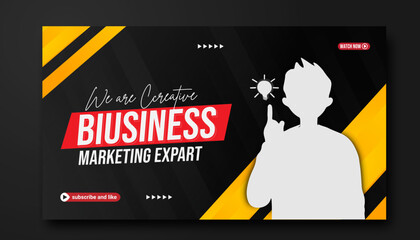 Obraz na płótnie Canvas Corporate YouTube thumbnail for live workshop promotion Social media cover banner and Editable business Video Thumbnail 