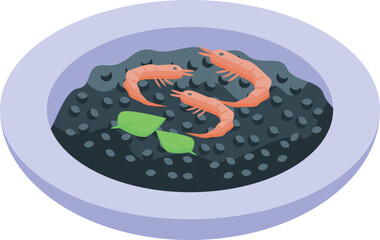 Croatia sea food icon isometric vector. Travel culture. Cute tourist