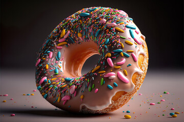 delicious colorful donut, generative ai