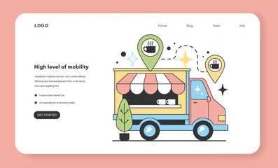 Fototapeta premium High level of mobility of small business web banner or landing page.
