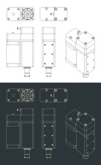 CNC router head blueprints