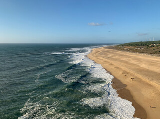 Nazare beaches. The biggest wave in the world is formed in this area of ​​Portugal