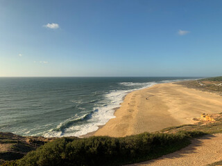 Nazare beaches. The biggest wave in the world is formed in this area of ​​Portugal