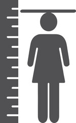 Human height icon, height measurement icon black vector