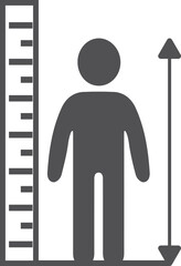 Human height icon, height measurement icon black vector - obrazy, fototapety, plakaty