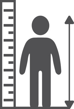 Human height icon, height measurement icon black vector