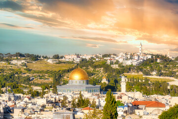 Jerusalem with the Mount of Olives - 556458233