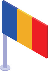 Republic chad flag icon isometric vector. Africa country. National patriot