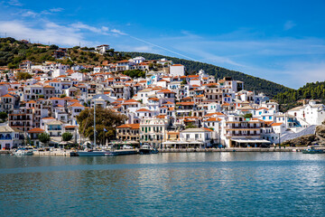 Naklejka na ściany i meble Skopelos town on Skopelos island, Greece