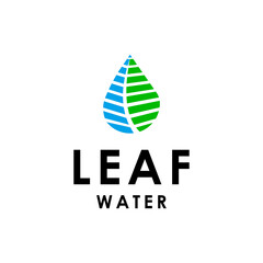 abstract water and leaf symbol logo design icon
