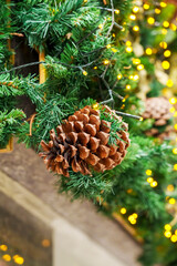 Obraz premium Beautiful Christmas decoration on the building wall