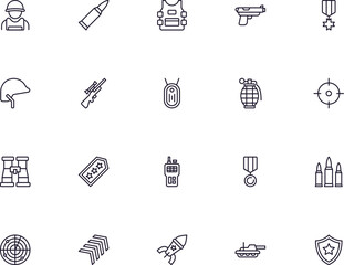 Army line icon on white background