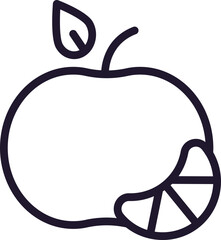 Fruit sign. Minimalistic isolated sign in line style. Perfect for stores, shops, web sites, adverts, UI. Editable stroke. Vector isolated icon of orange
