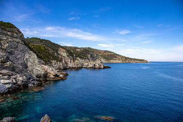 Fototapeta na wymiar Coastline On Skopelos island, Greece