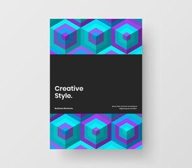 Fresh geometric shapes postcard layout. Clean corporate cover vector design concept.