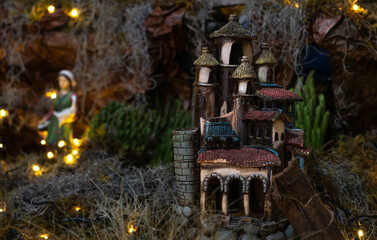 Christmas nativity scene with small figures