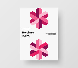 Premium geometric shapes annual report layout. Abstract handbill design vector illustration.