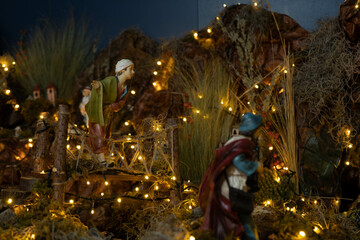 Christmas nativity scene with small figures