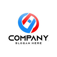 h logo design template geometric shape modern concept