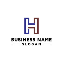 Fototapeta premium h logo design template geometric shape modern concept