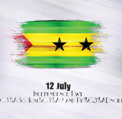 Vector illustration of São Tomé and Príncipe,12 July,Independence Day