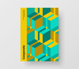 Obraz premium Multicolored geometric pattern company identity template. Original journal cover A4 design vector concept.