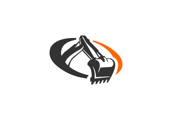 heavy equipment excavator company logo icon business background symbol illustration