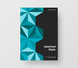 Unique mosaic hexagons leaflet concept. Colorful front page vector design layout.