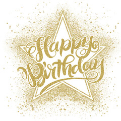 HAPPY BIRTH DAY golden text