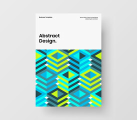 Modern geometric pattern company cover illustration. Premium pamphlet vector design template.