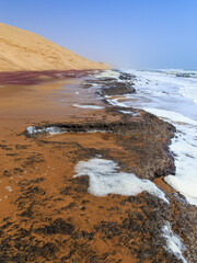 Rough waves of the Atlantic Ocean ,Walvis Bay. Swakopmund, Namibia.