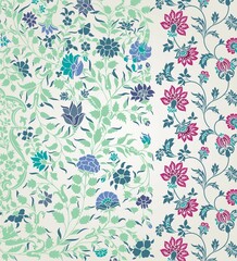 wedding card design, traditional paisley floral pattern , royal India	