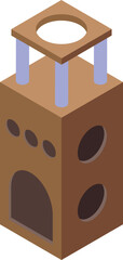 Tower cat house icon isometric vector. Pet box. Cute shop