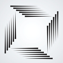 Rectangle Logo with lines.Rectangle unusual icon Design .frame with Vector stripes for images
