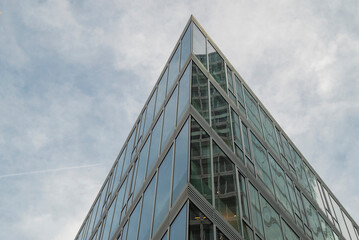 symmetrical view of building modern facade
