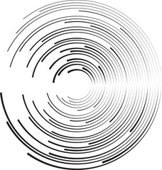 Lines in Circle Form . Spiral Vector Illustration .Technology round Logo . Design element . Abstract Geometric shape .
