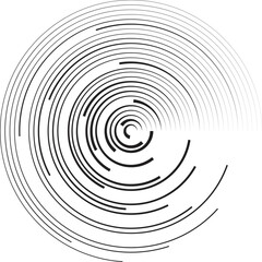 Lines in Circle Form . Spiral Vector Illustration .Technology round Logo . Design element . Abstract Geometric shape .
