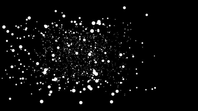 Particles Glittering Dust  With Bokeh on Black Background.