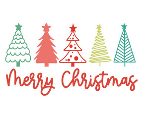 Merry Christmas Retro Shirt, Christmas Tree SVG, Merry Christmas Typography Shirt, 